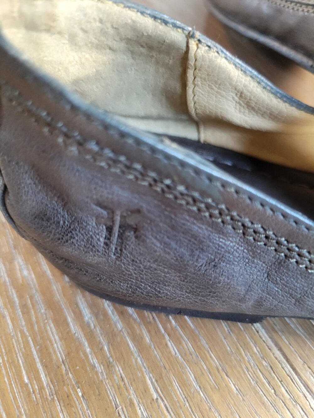 Frye Charcoal Gray Leather Ballet Flats Women's 8.5 B Round Toe Slip On - Picture 14 of 15